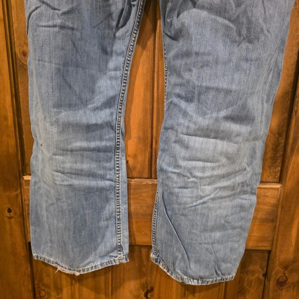 Levi 569 Loose Straight Jeans Mens 42x30 Light‎ Wash Blue Good Denim Pants